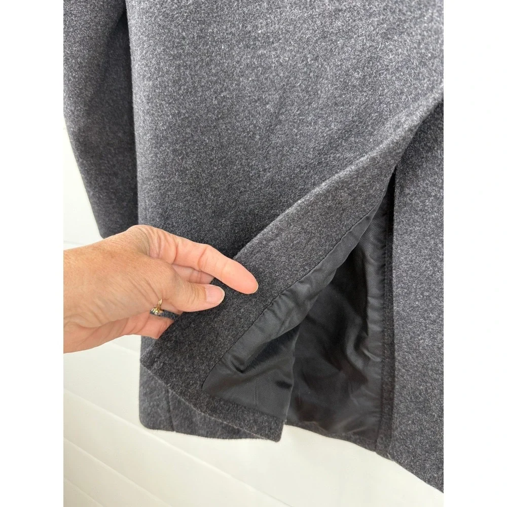 VINTAGE Banana Republic Italian Wool Cashmere Coat Men L Charcoal Car MINIMALIST